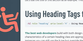 Screenshot showing part of a blog with the focus on the title that says 'Using Heading Tags'