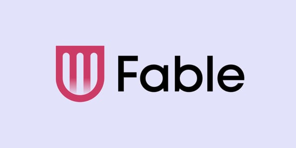 Fable logo on a light purple background.