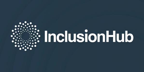InclusionHub logo on a blue background