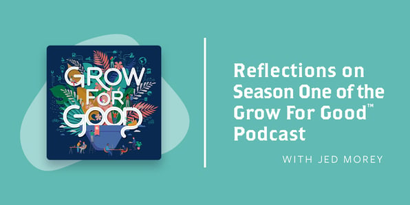 Text That Says Reflections on Season One of the Grow For Good™ Podcast 
