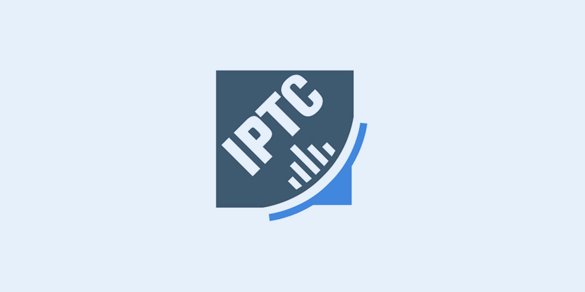 IPTC logo on a light blue background.